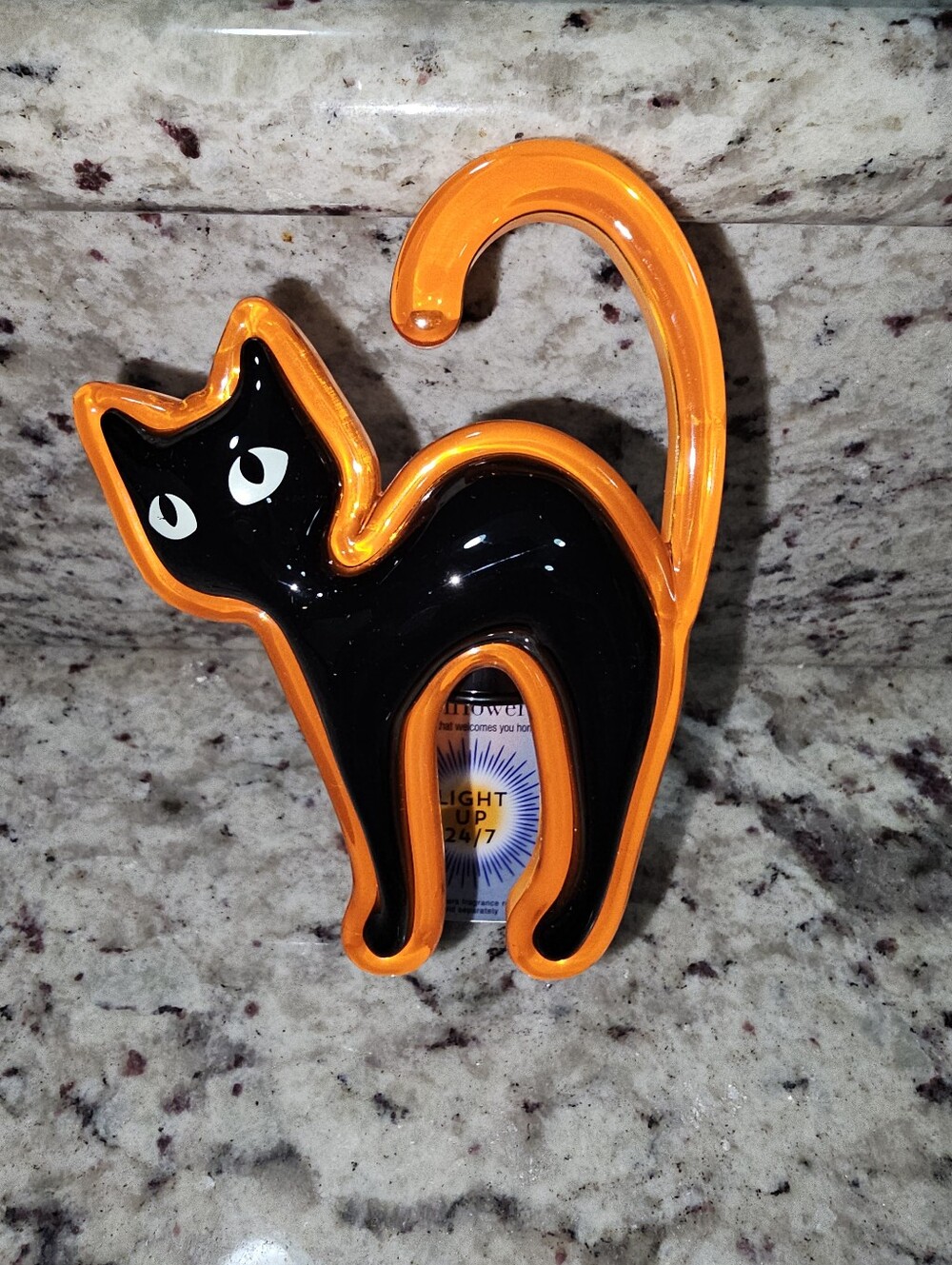 Bath & Body Works Halloween Black & Orange Cat Plug-In Wallflower - New